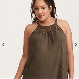 Olive high neck top